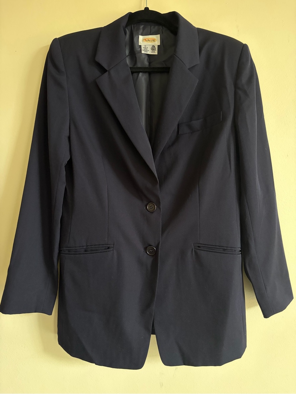 Talbots Women’s Classic Career Navy Blazer 100% Wool Size 10 Made in Japan